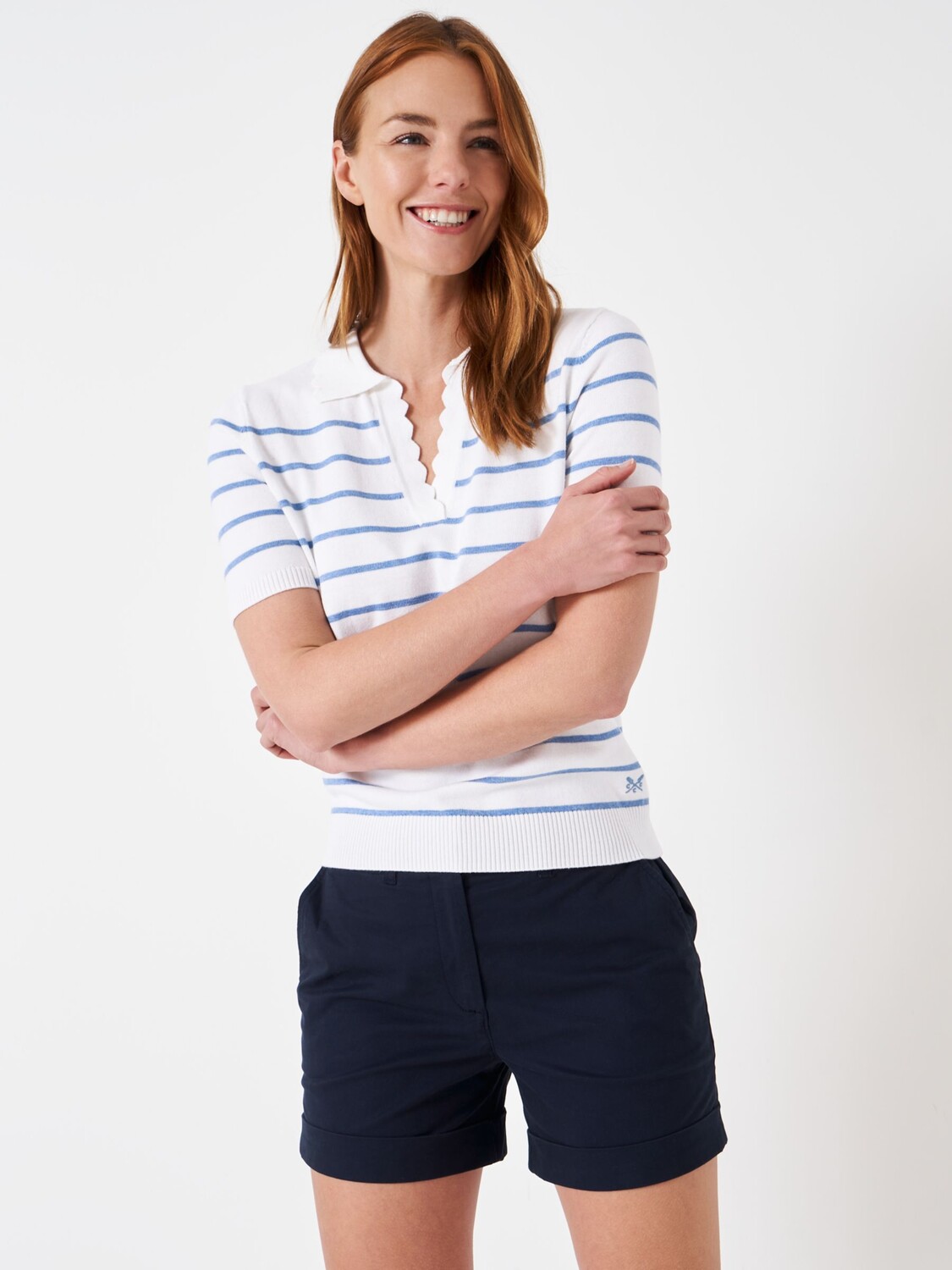 

Crew Clothing Вязаный топ Sola Stripe, Белый