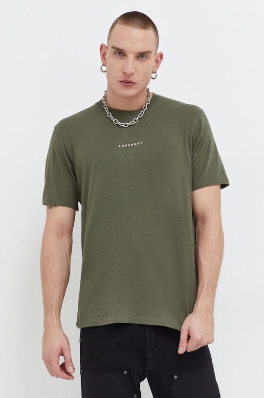 

Хлопковая футболка Superdry, зеленый