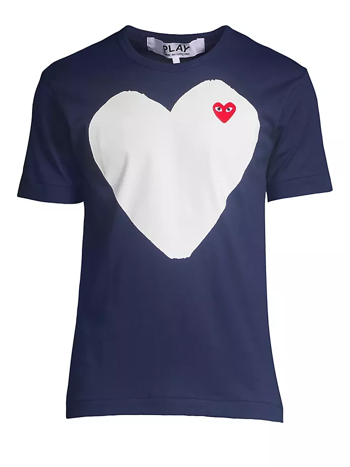 Футболка с рисунком «Сердце в сердце» Comme Des Garçons Play, темно-синий