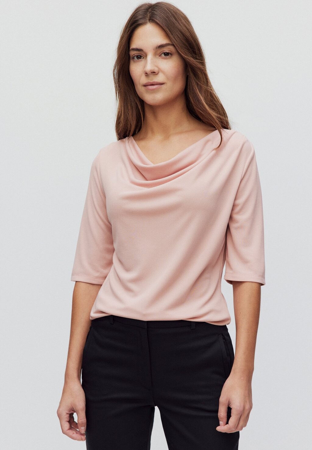 

Базовая футболка ISABELLE JERSEY DRAPED NECK STOCKH LM, цвет pale mauve