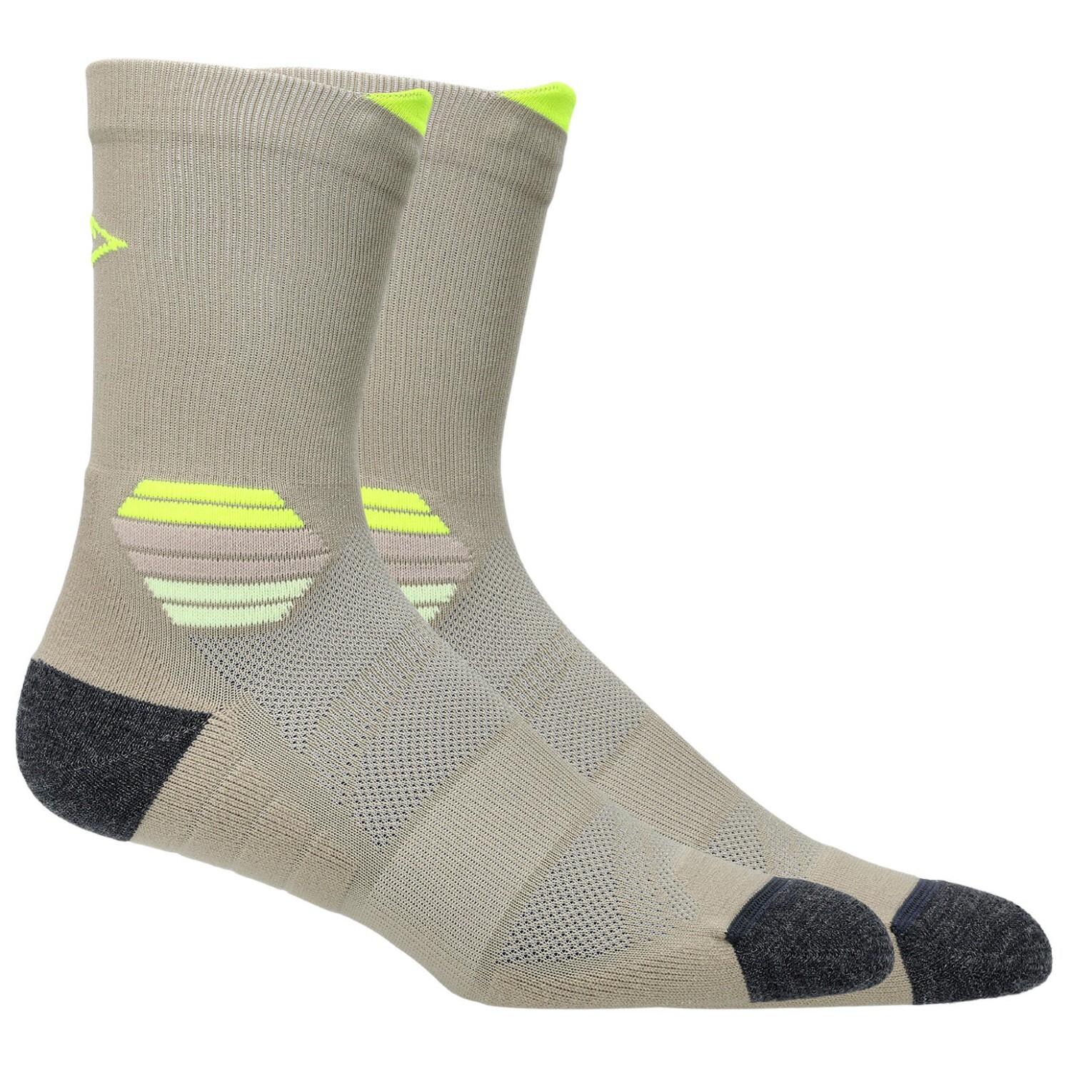

Носки для бега Asics Fujitrail Run Crew Sock, цвет Pepper/Safety Yellow