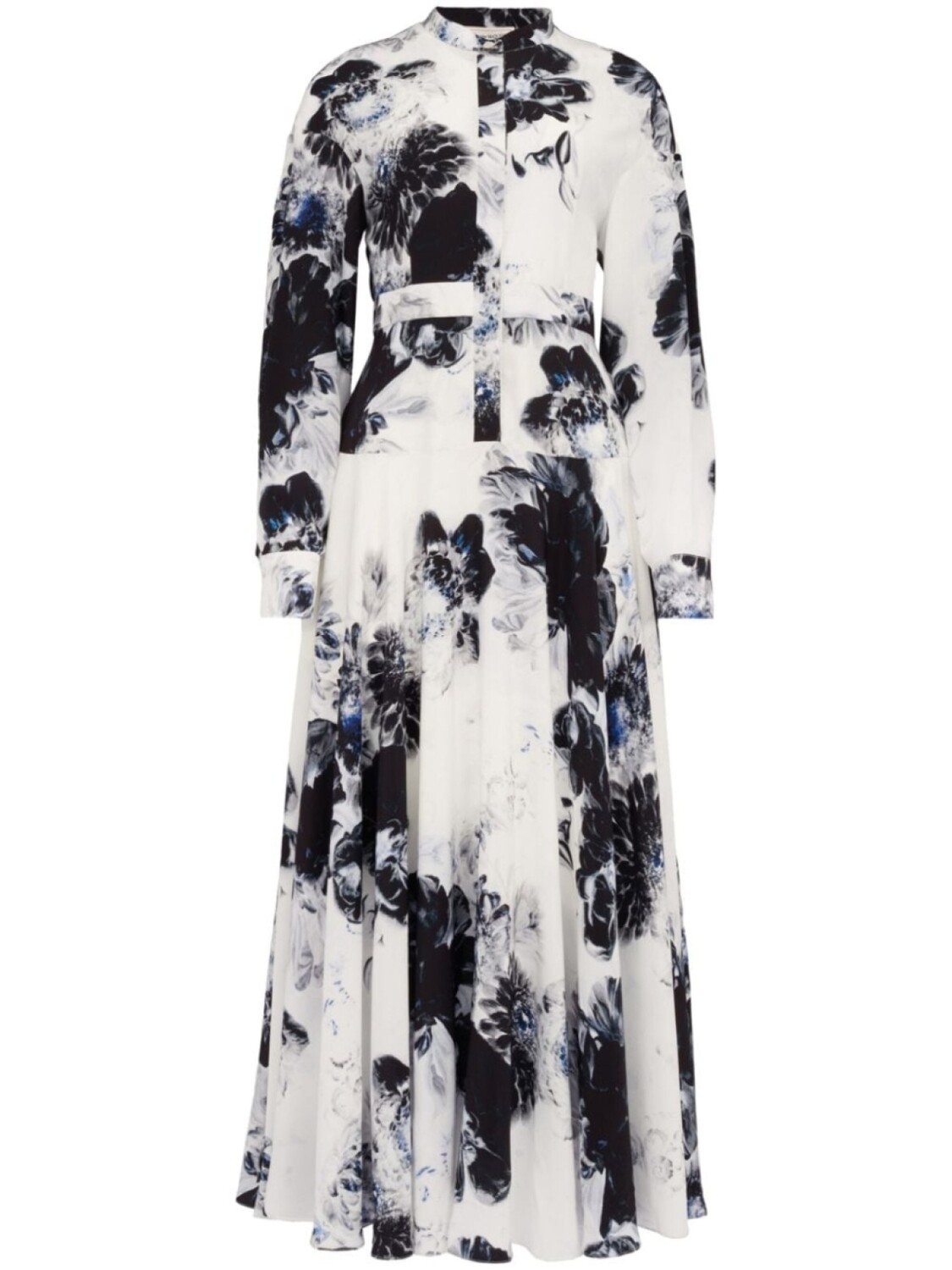 

Alexander McQueen шелковое платье-рубашка Chiaroscuro, белый