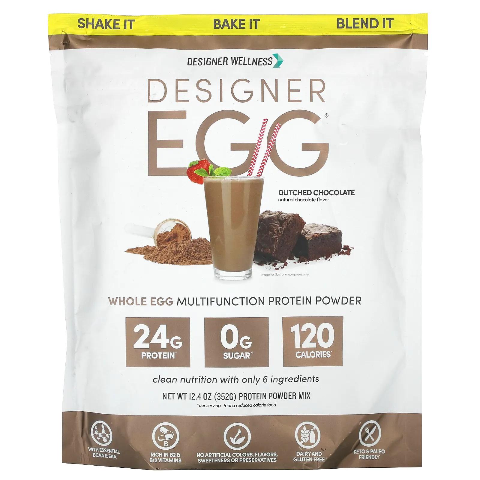 Designer Protein Totally Egg натуральный яичный белок с желтком голландский шоколад 12,4 унции (352 г)