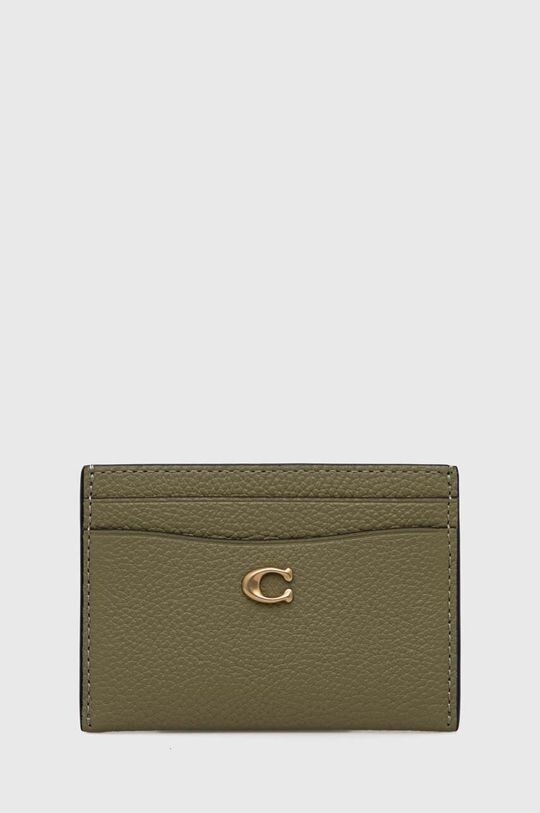 

Кожаный футляр для карточек Essential Card Case Coach, зеленый
