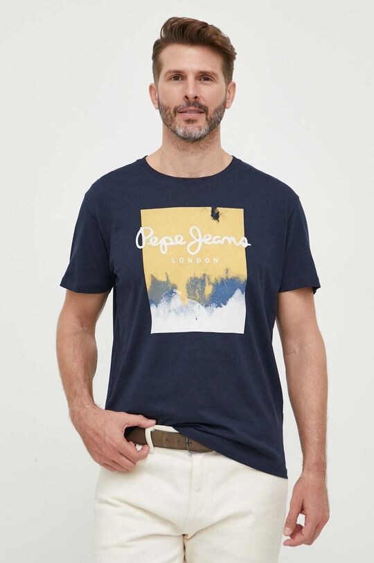 

Хлопковая футболка Pepe Jeans, темно-синий