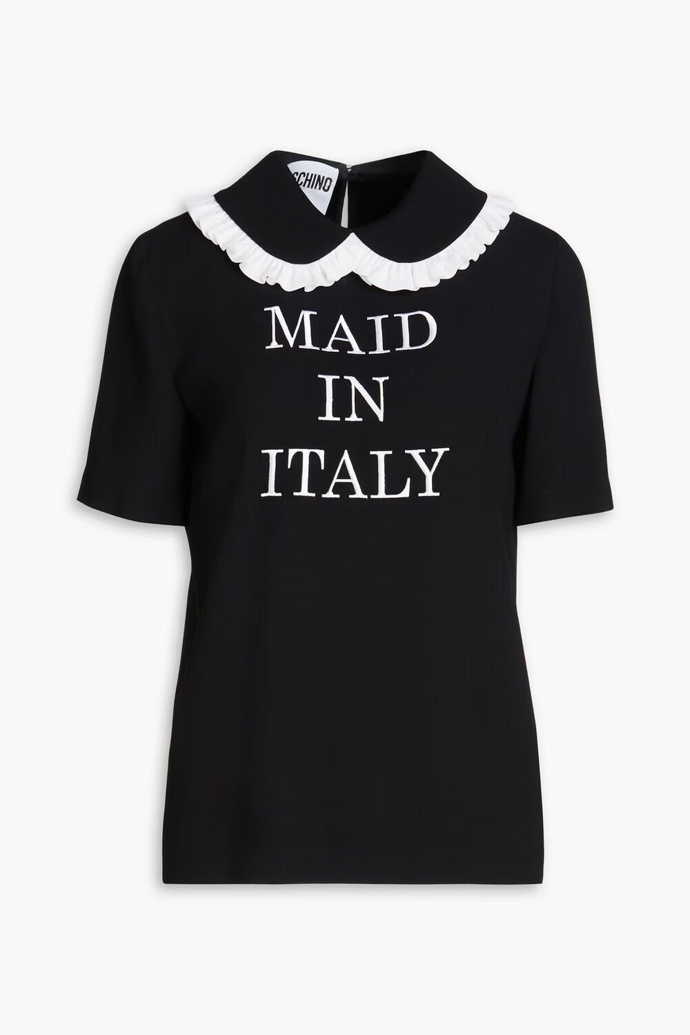 

Топ из кади с вышивкой Moschino, черный