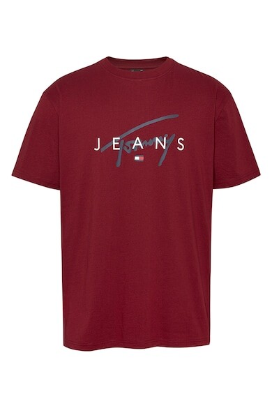 

Футболка с овальным вырезом и логотипом Tommy Jeans, красный
