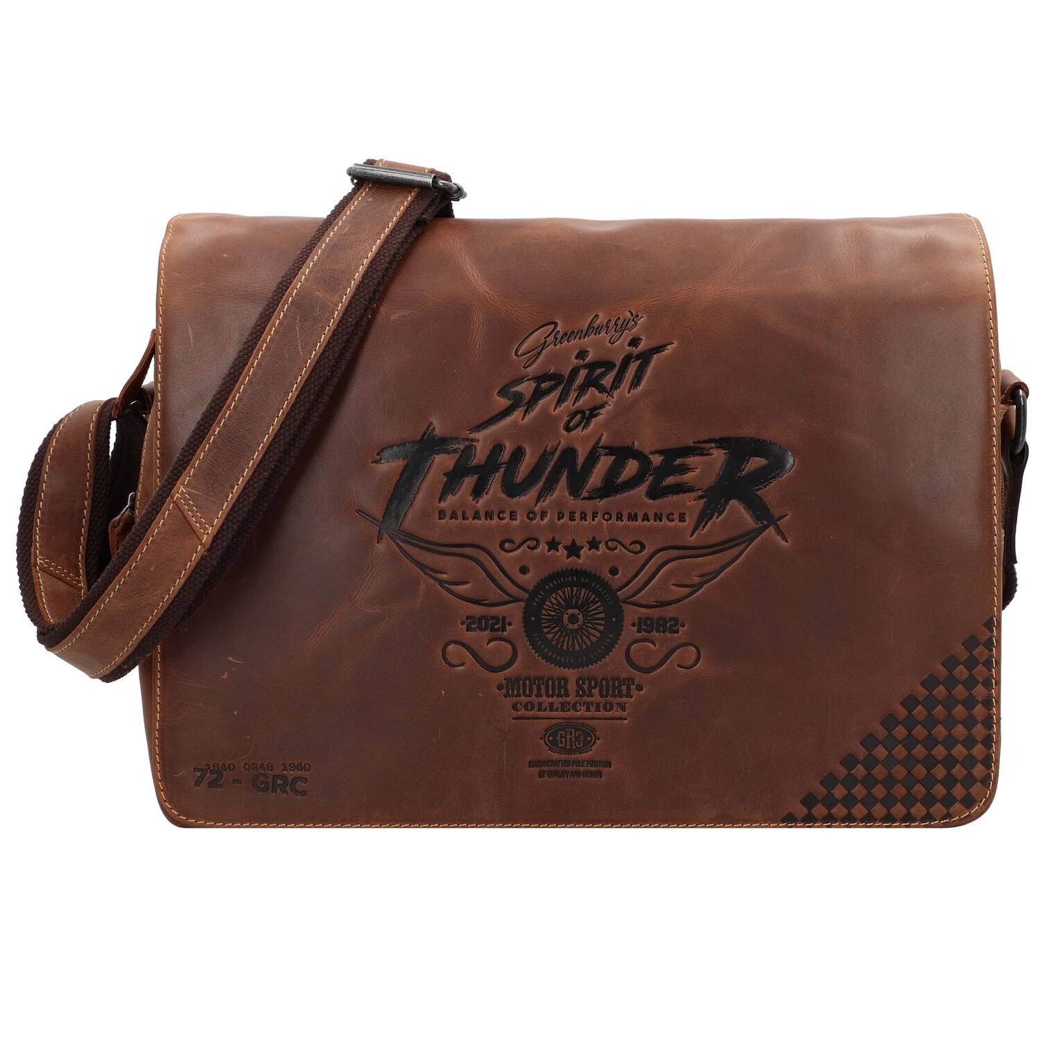 

Сумка через плечо Greenburry Racing Collection Atlanta Aktentaschen Messenger Leder 36 cm, коричневый