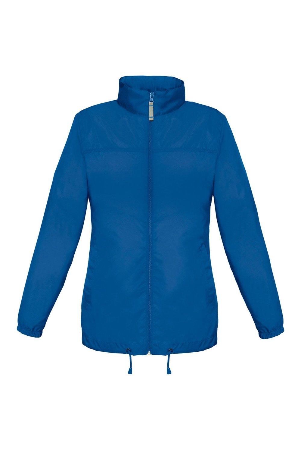 цена Легкая ветрозащитная, непромокаемая и водоотталкивающая куртка Sirocco B&C, синий