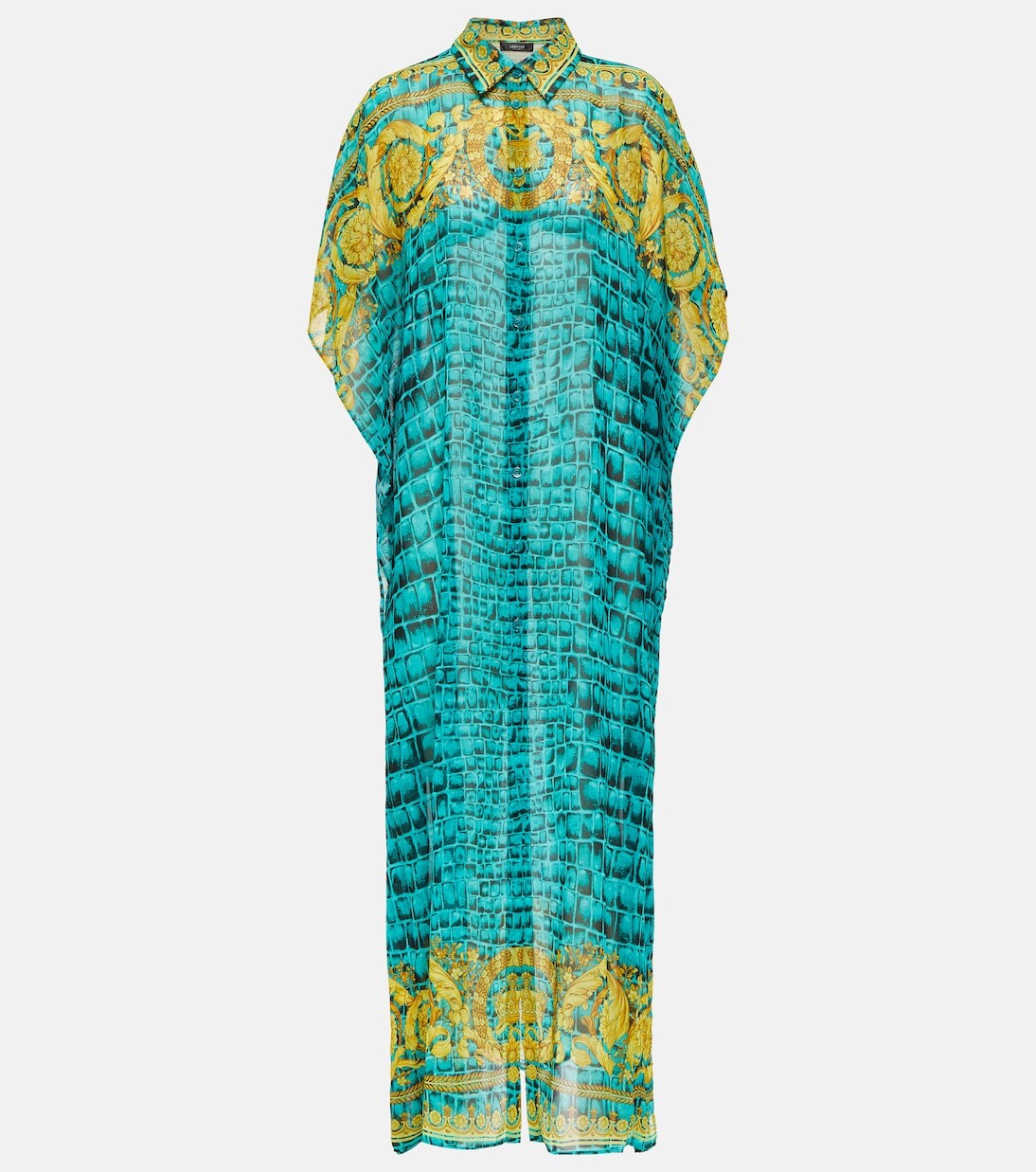 

Пляжное платье из шифона barocco Versace, синий