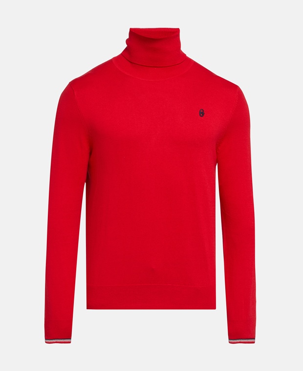 Пуловер с высоким воротником , красный Conte of Florence