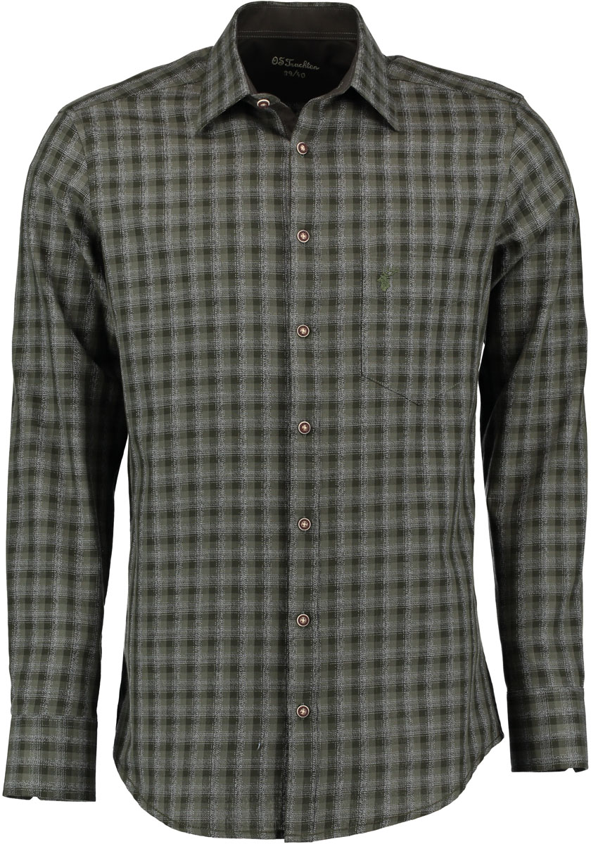 Рубашка OS Trachten Atuka, оливковый пуловер os trachten strickfleece wukom оливковый