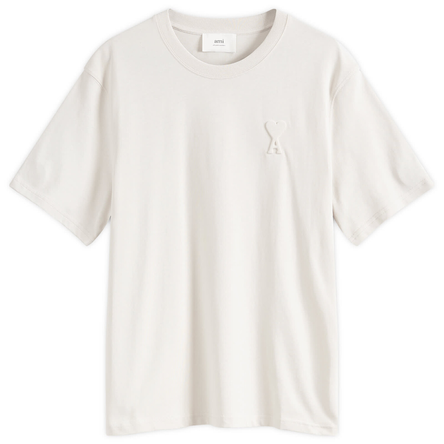 

Футболка Ami Embossed Heart T-Shirt, цвет Chalk