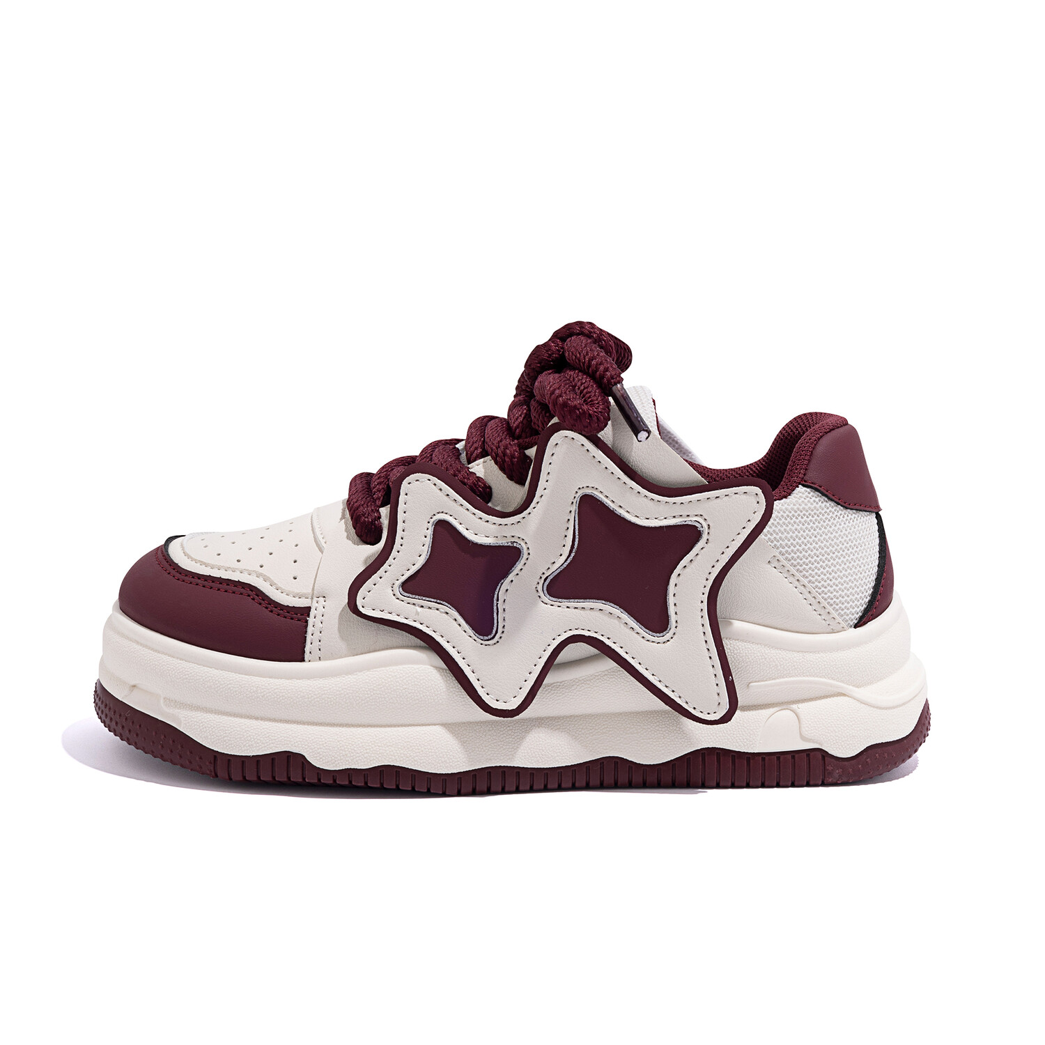 

Кроссовки HUANQIU Skateboarding Shoes Women's Low-top White, цвет Burgundy