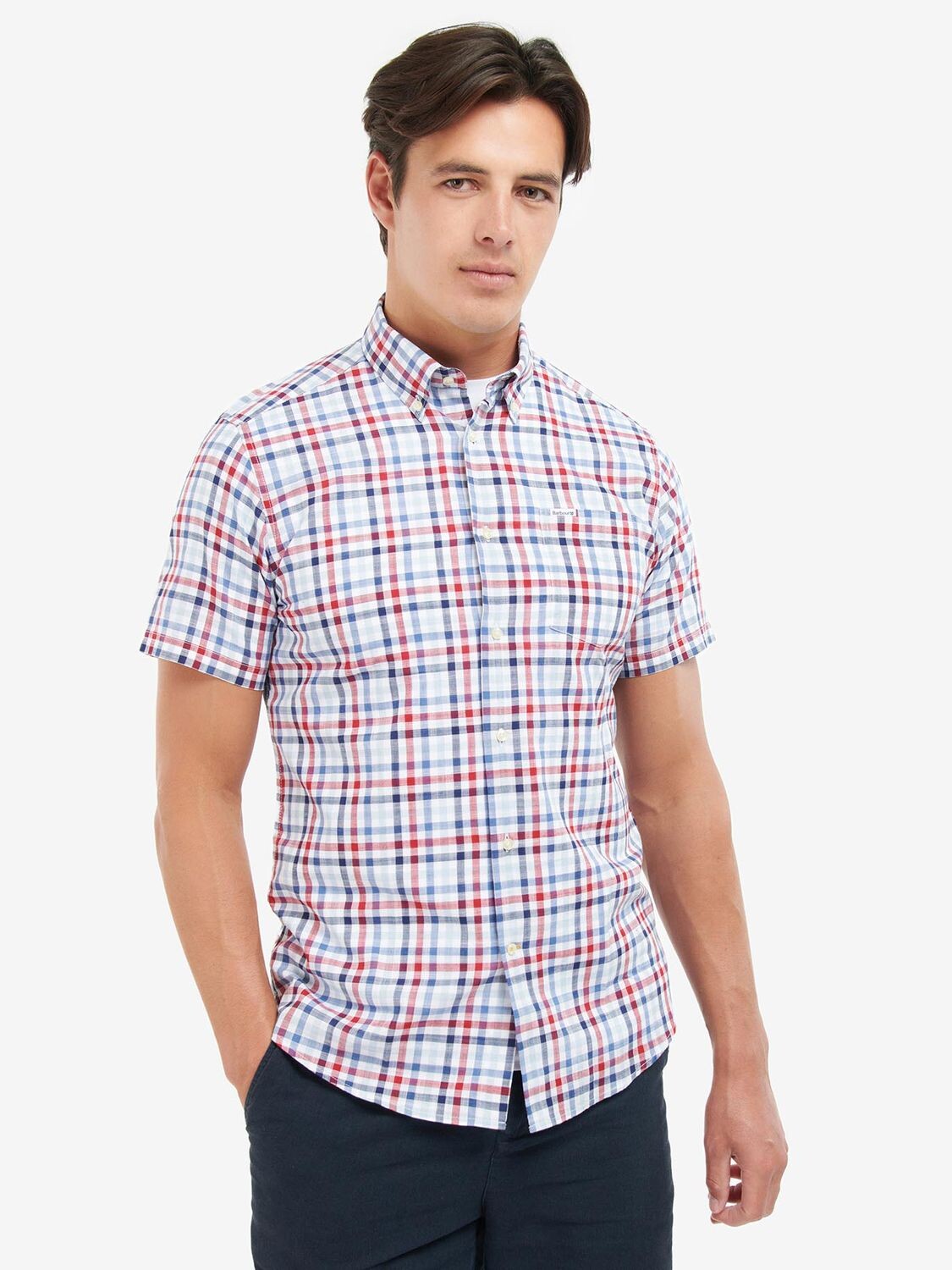 

Рубашка в клетку Barbour Kinson, красный/синий