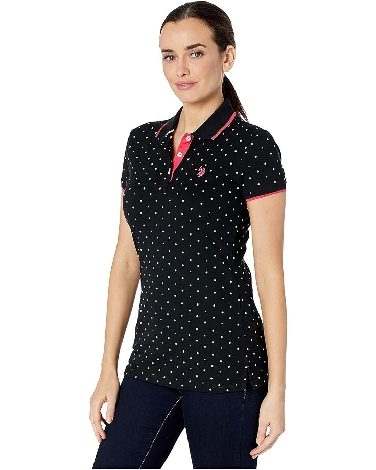 

Поло U.S. POLO ASSN. Dot Print Polo Shirt, цвет Anthracite