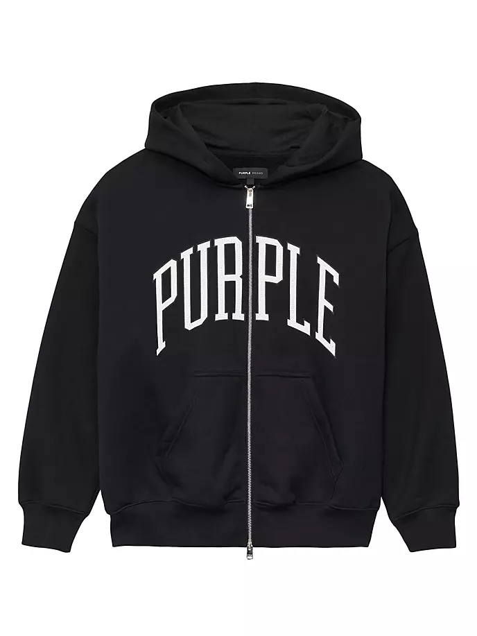 Толстовка оверсайз из флиса и хлопка с логотипом Purple Brand, черный