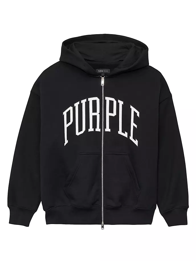 

Толстовка оверсайз из флиса и хлопка с логотипом Purple Brand, черный