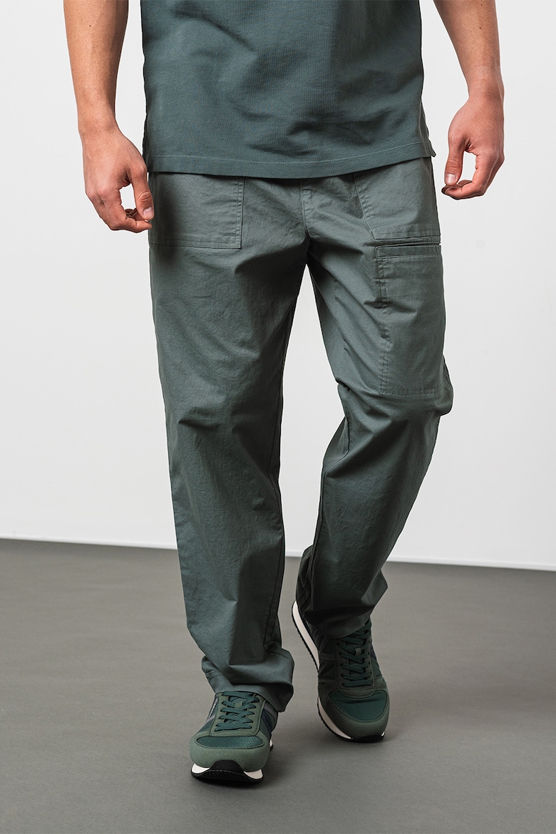 Прямые брюки из хлопка Armani Exchange, зеленый