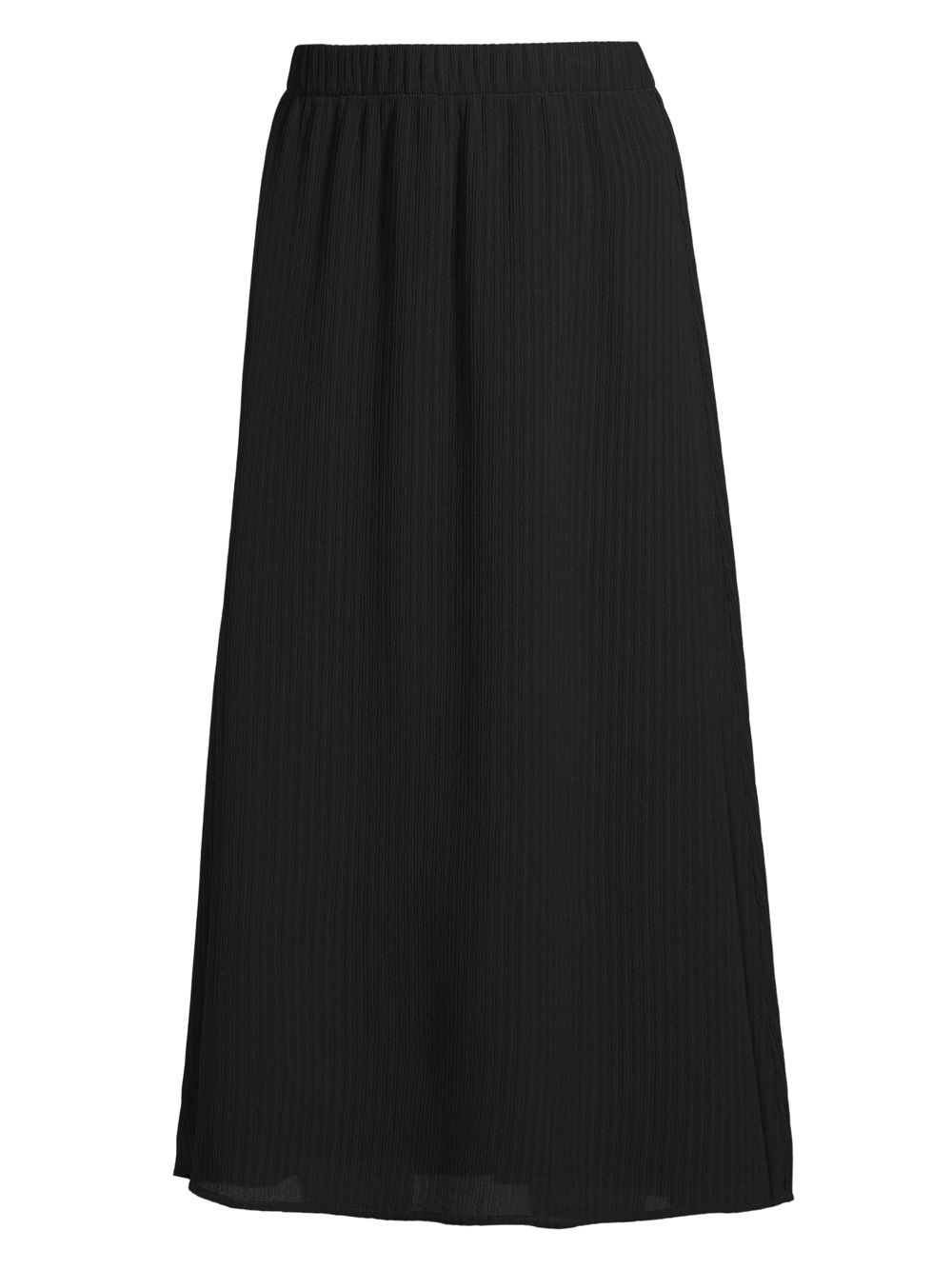 

Шелковая юбка-миди в рубчик Eileen Fisher, черный