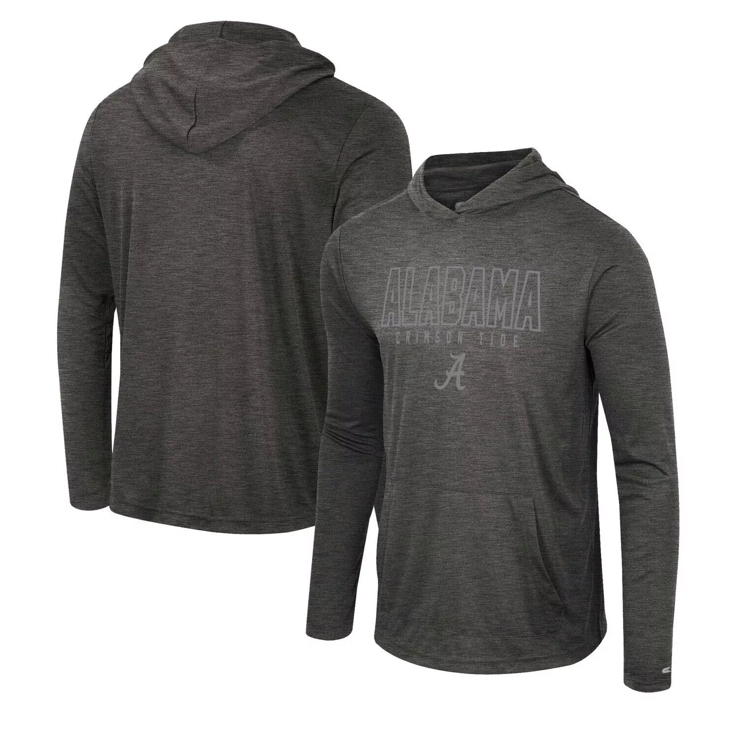 

Мужская футболка с капюшоном с длинными рукавами Colosseum Heather Black Alabama Crimson Tide Slub