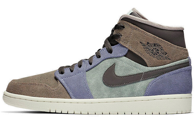 

Мужские винтажные баскетбольные кроссовки Air Jordan 1 Mid с замшевой нашивкой