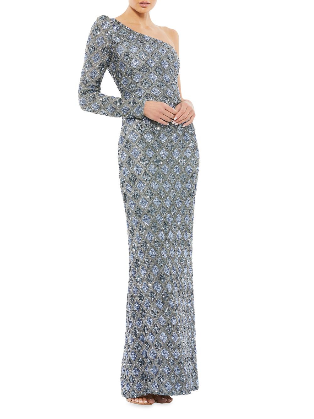 

Украшенное платье на одно плечо Mac Duggal
