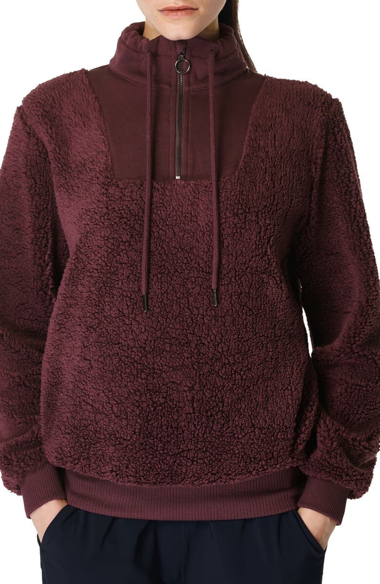 

Пуловер из искусственной овчины с молнией на четверть SWEATY BETTY