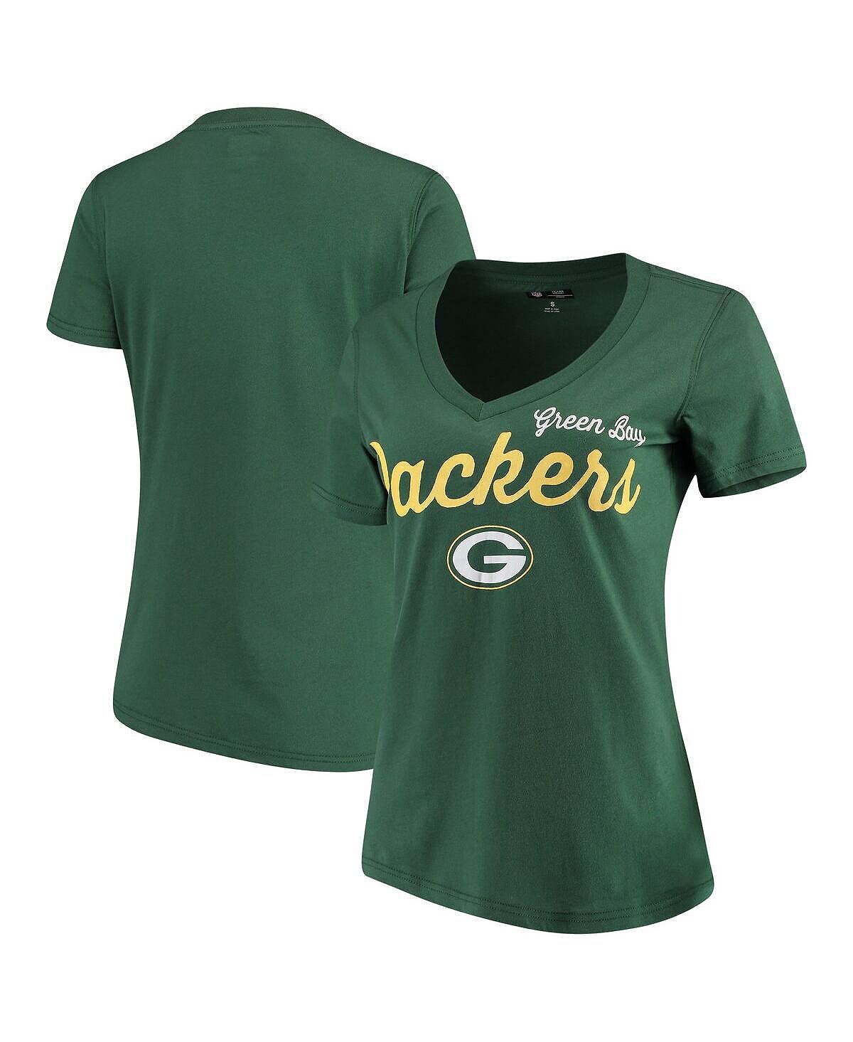 

Женская футболка Green Bay Packers Post Season с v-образным вырезом G-III 4Her by Carl Banks, зеленый