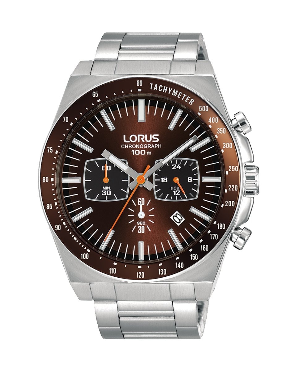 цена Мужские часы Sport man RT349GX9 со стальным и серебряным ремешком Lorus, серебро