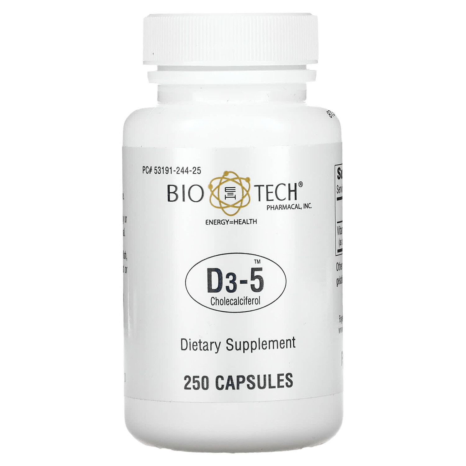 

Inc, D3-5 холекальциферол, 250 капсул, Bio Tech Pharmacal