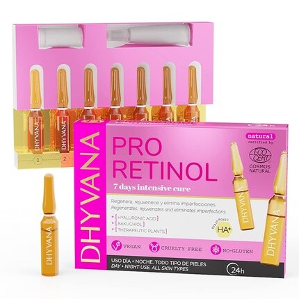 

Dhyvana Bio Retinol Serum Антивозрастная сыворотка для лица с веганской гиалуроновой кислотой и бакучиолом Биоретинол 98,9% натуральные ингредиенты