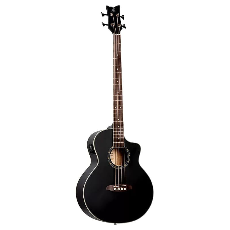 Басс гитара Ortega Acoustic Bass Deep Series 7 4-String Medium Scale Bass Spruce/Mahogany Satin Black - D7CE-SBK-4 цена и фото