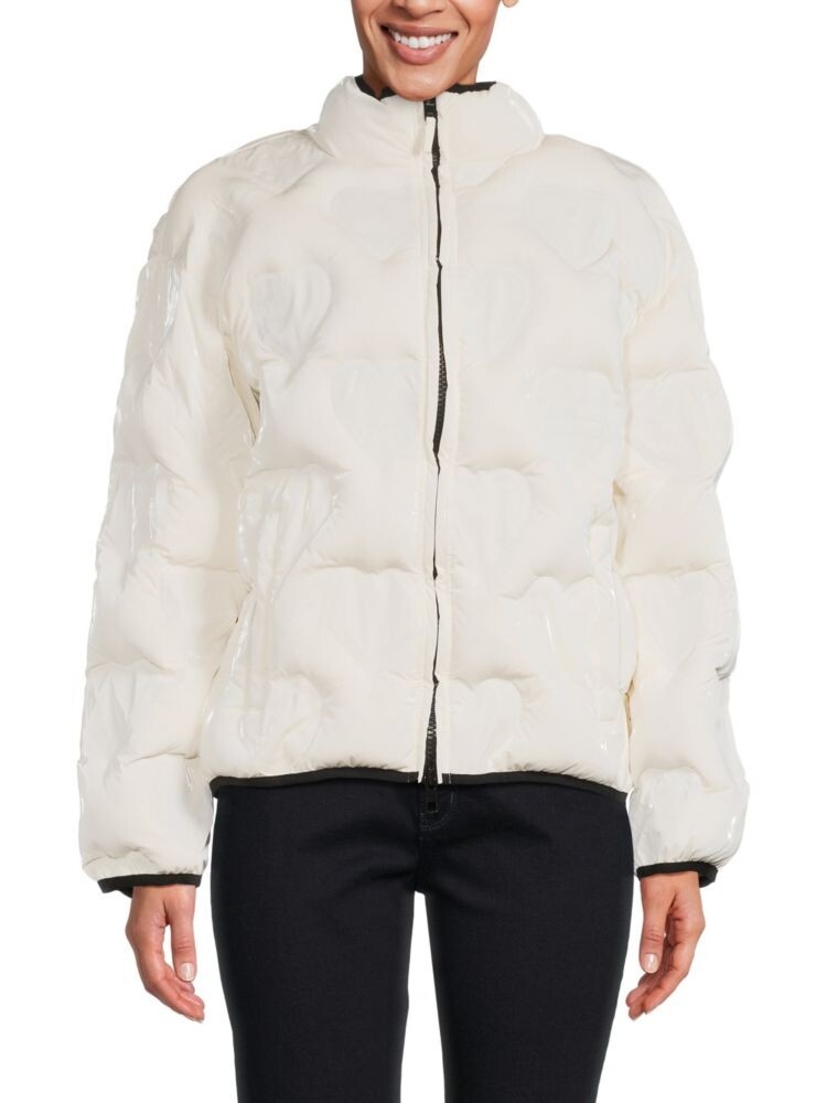 

Пуховик с тиснением в форме сердца Love Moschino, цвет Cream White