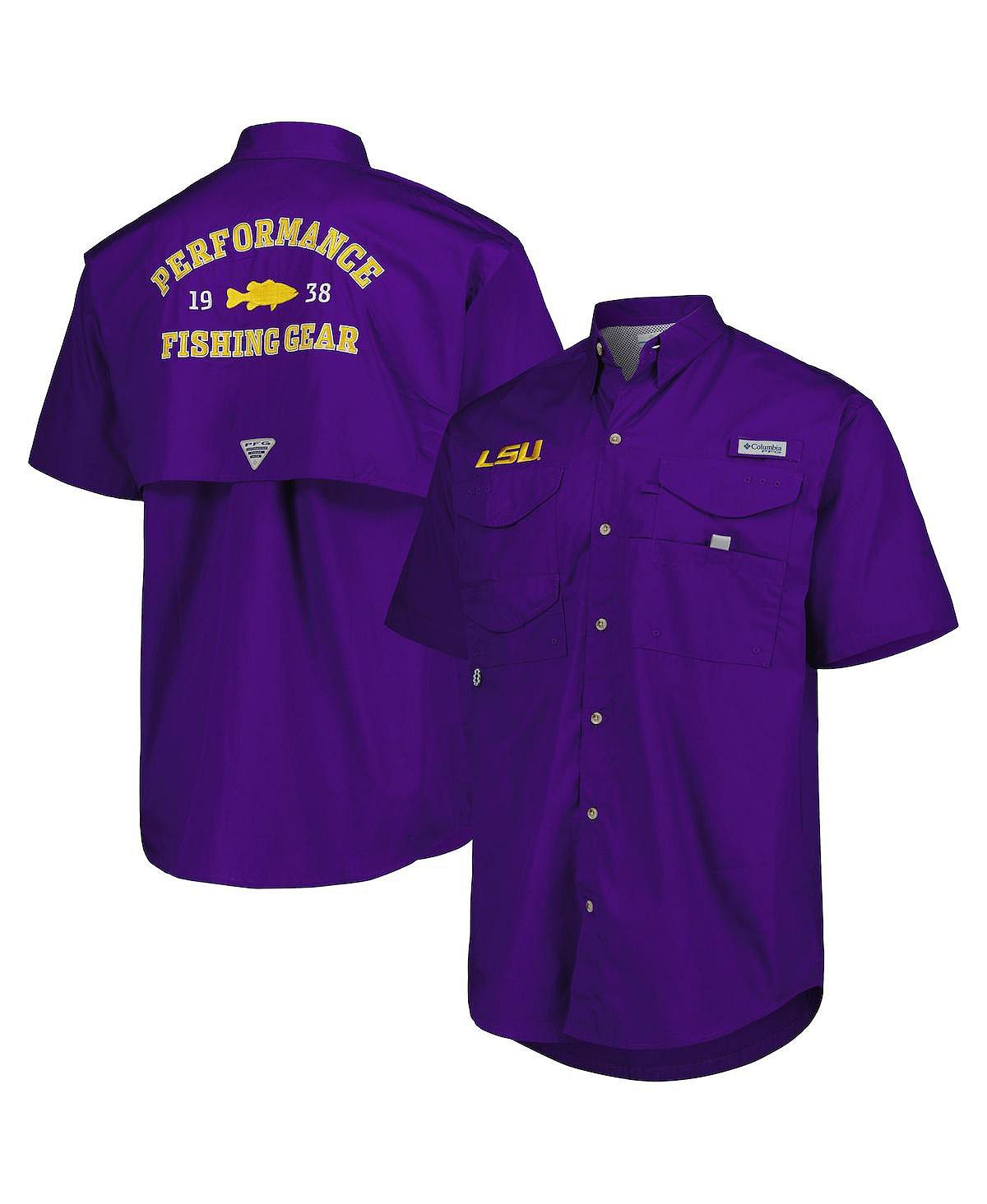 Мужская фиолетовая рубашка на пуговицах LSU Tigers Bonehead Columbia