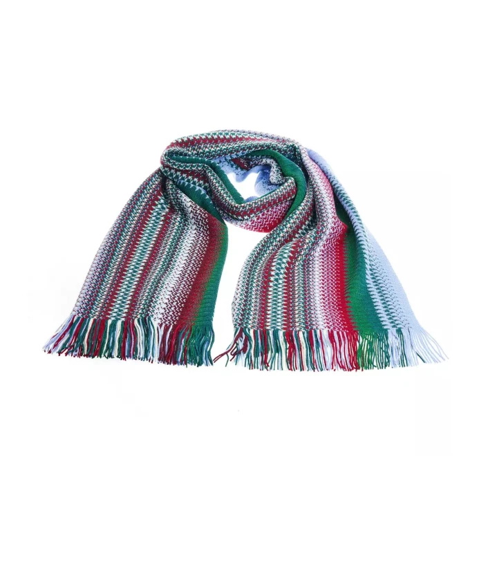 

Шерстяной шарф с геометрическим рисунком и разноцветной бахромой Missoni, мультиколор