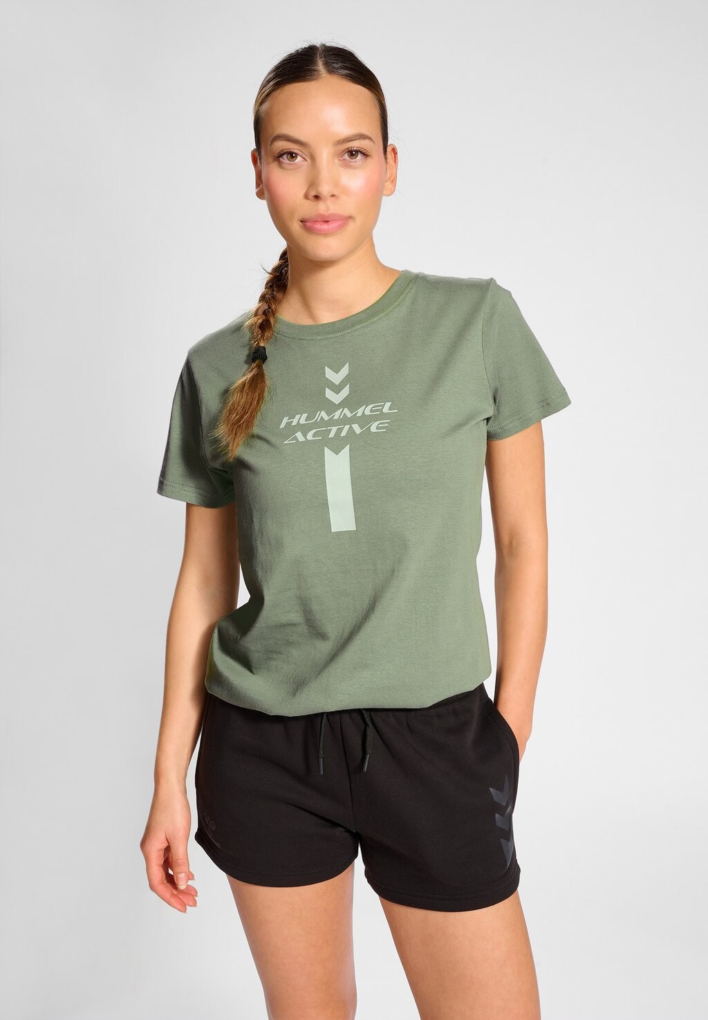 

Футболка с принтом Hummel, оливковый, Зеленый