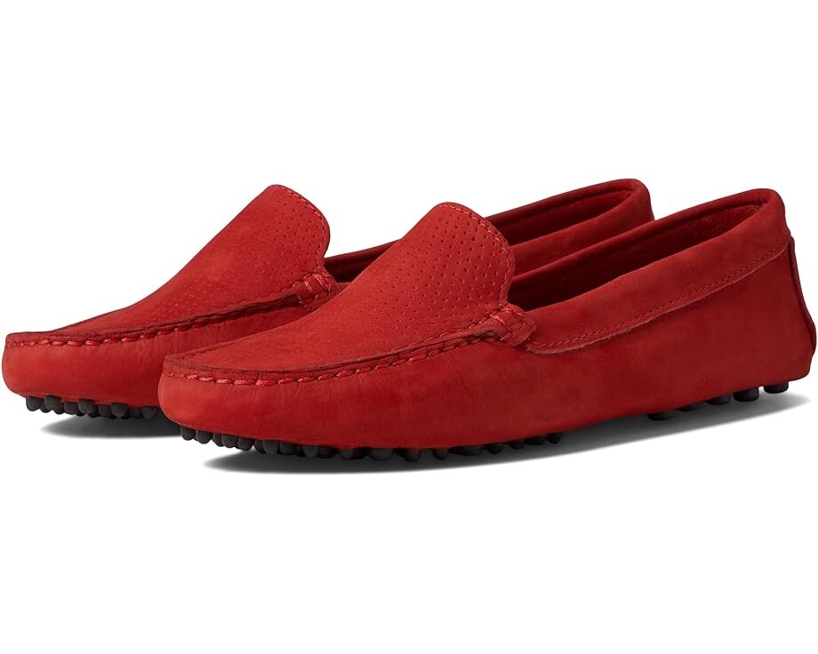 

Лоферы Massimo Matteo Perf Venetian Driver, цвет Flame Red Nubuck