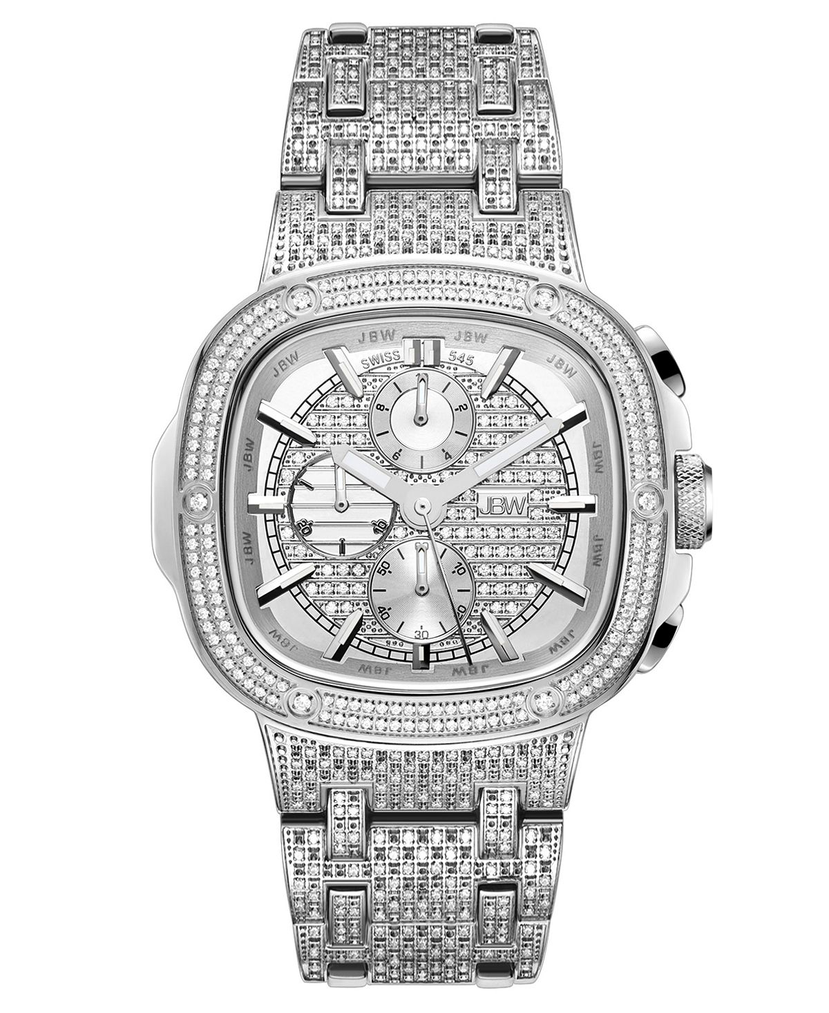 цена Мужские часы Heist Platinum Series, серебристая нержавеющая сталь, 47,5 мм Jbw