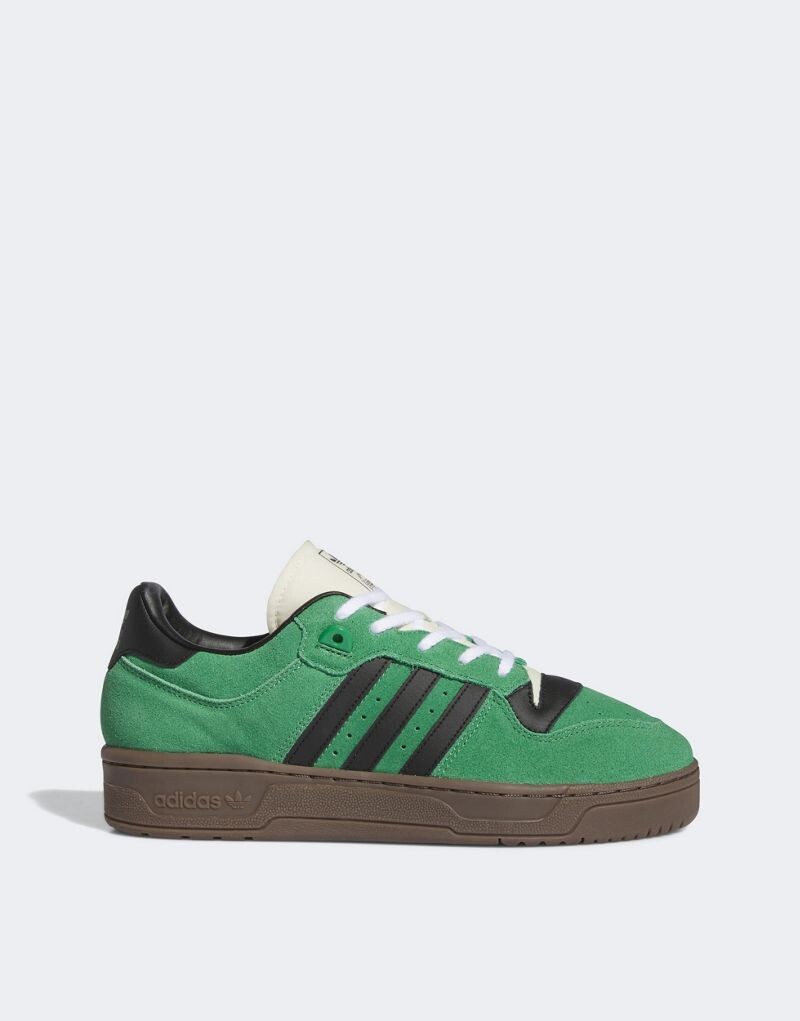 

Черно-зеленые кроссовки adidas Rivalry 86 Low на резиновой подошве