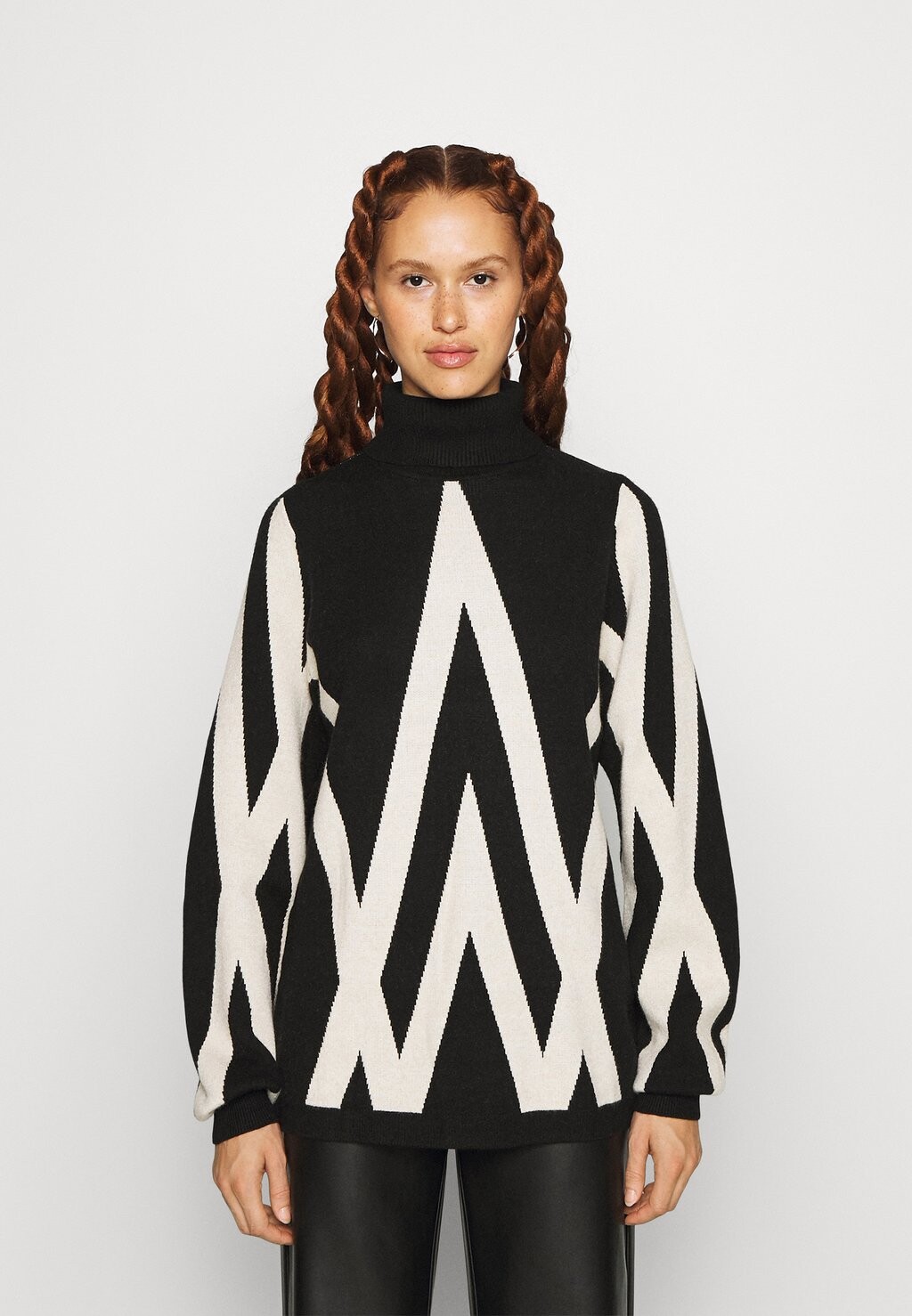 

Свитшот Object Tall OBJRAY ROLLNECK, цвет blackpattern:sandshell graphic