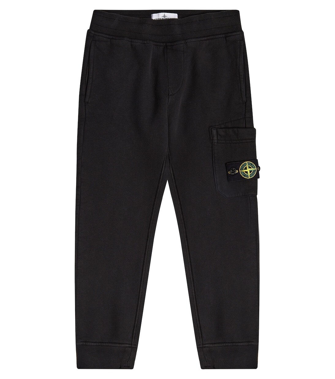 

Хлопковые спортивные штаны с логотипом Stone Island Junior, черный
