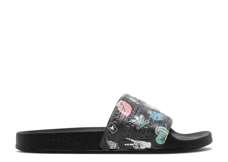 

Кроссовки Adidas ADILETTE SLIDE J 'EMPOWERING GRAPHICS - BLACK', черный