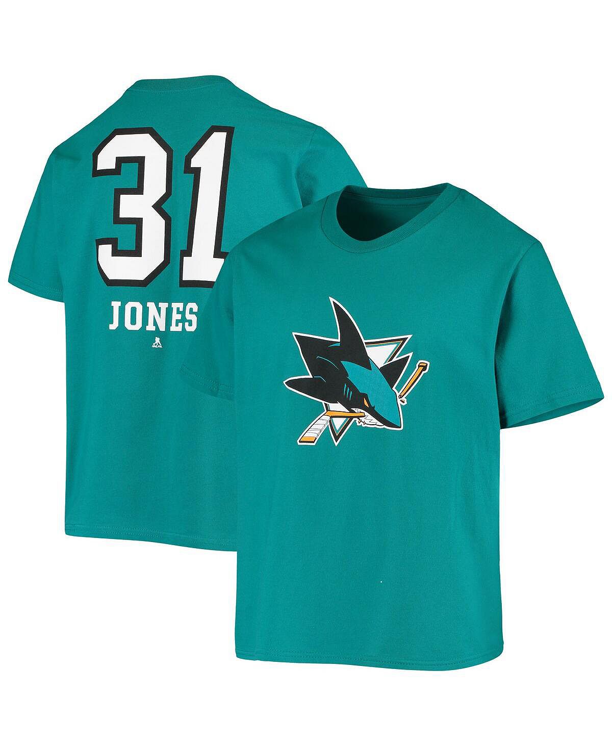 

Бирюзовая футболка с именем и номером команды Big Boys Martin Jones San Jose Sharks Underdog Fanatics