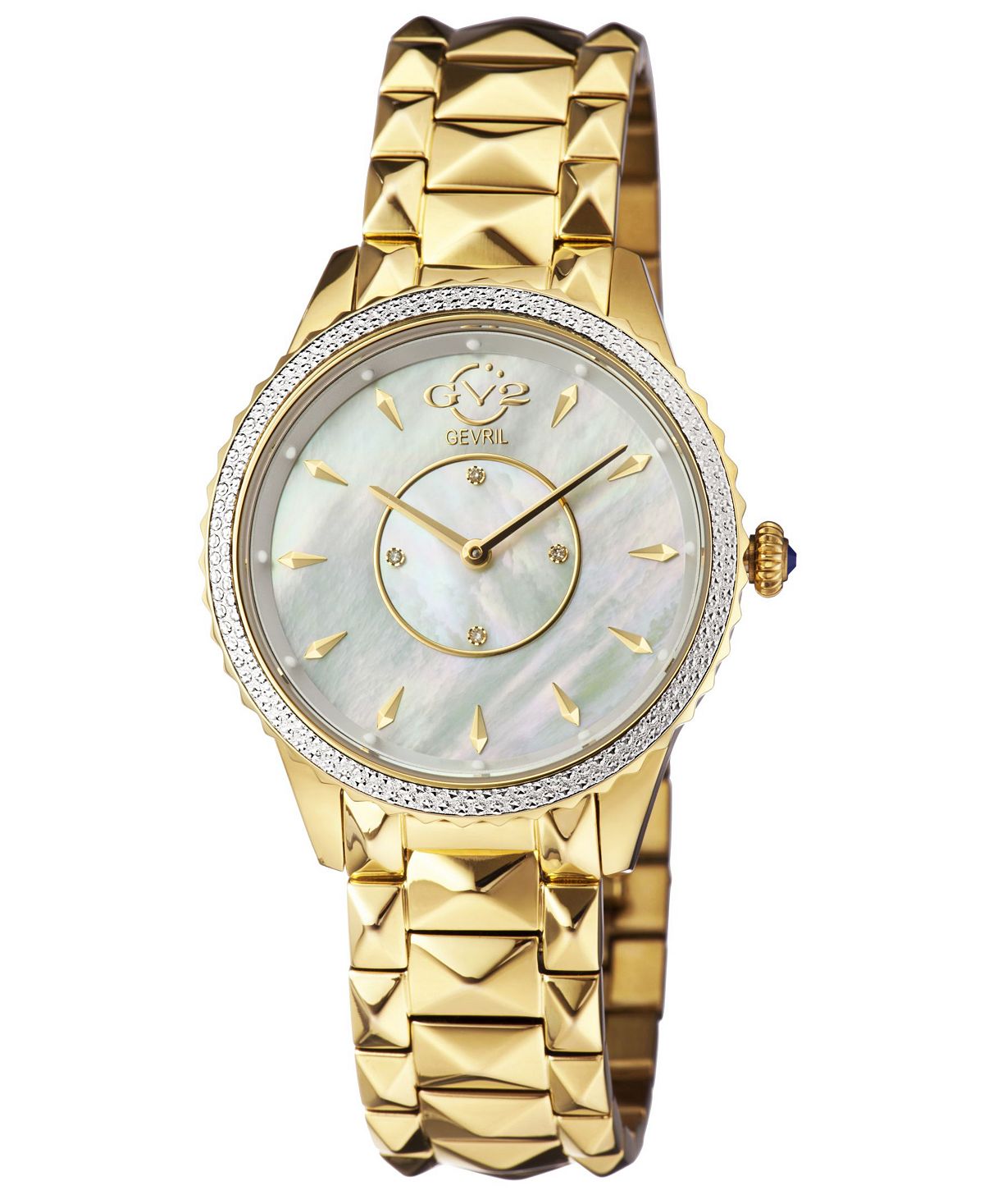 Женские часы Siena со швейцарским кварцевым ионным покрытием и золотистым браслетом, 38 мм Gevril, золотой