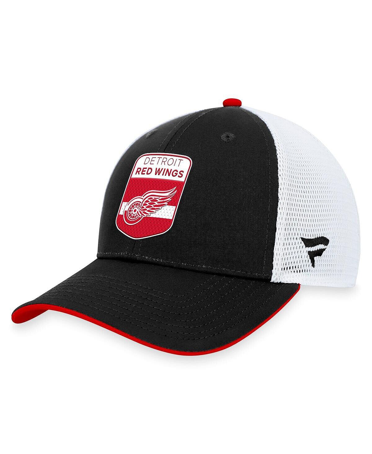 

Мужская фирменная черная регулируемая кепка Detroit Red Wings для драфта НХЛ 2023 на сцене Trucker Fanatics