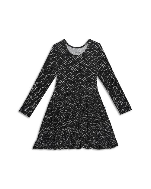 цена Платье Aggie с длинными рукавами и оборками для девочек – Little Kid Posh Peanut, цвет Black