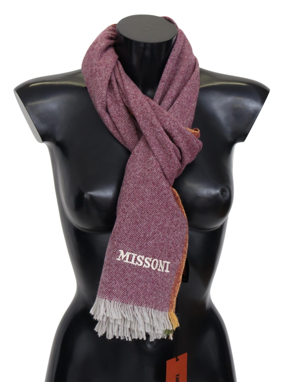 

Мужской шарф унисекс с запахом Missoni из 100% кашемира, цвет Marrone