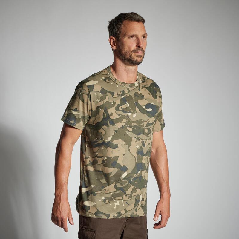 Мужская охотничья футболка с коротким рукавом Solognac 100 Woodland Green Camouflage