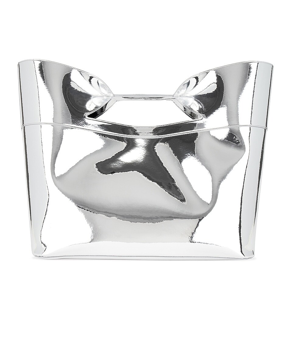 

Сумка-тоут Alexander Mcqueen The Bow Large, серебряный